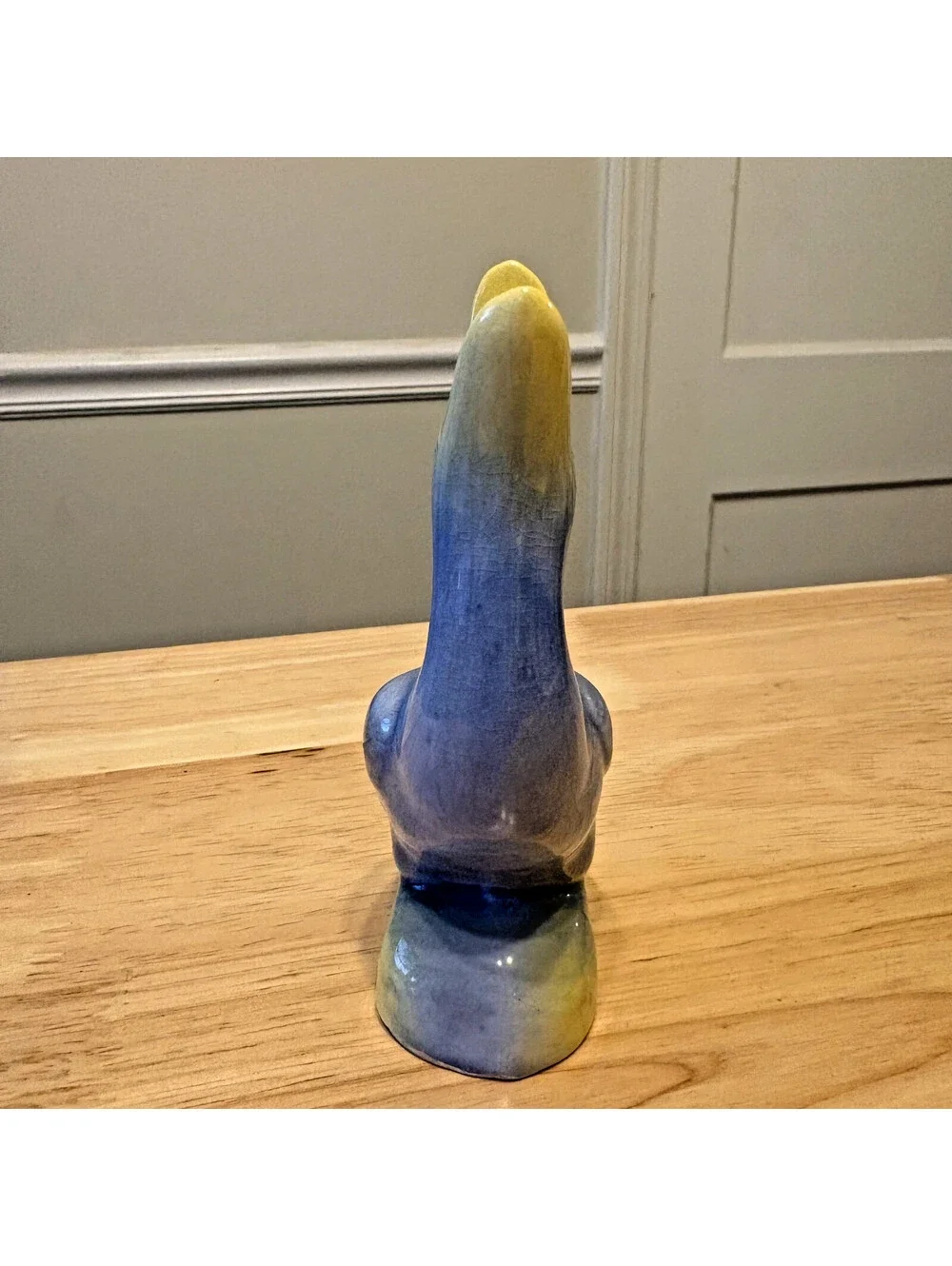 Vintage Ceramic Pie Bird Vent Blue